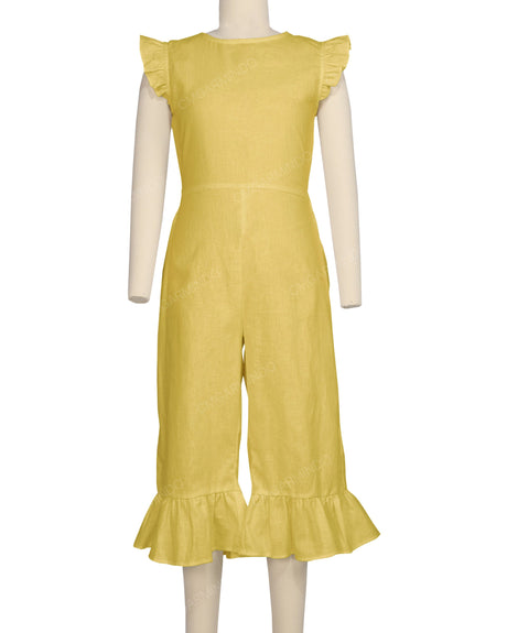 Ruffle Cap Sleeve Asymmetrical Jumpsuit