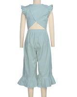 Ruffle Cap Sleeve Asymmetrical Jumpsuit