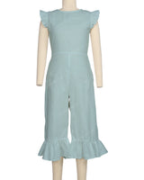 Ruffle Cap Sleeve Asymmetrical Jumpsuit