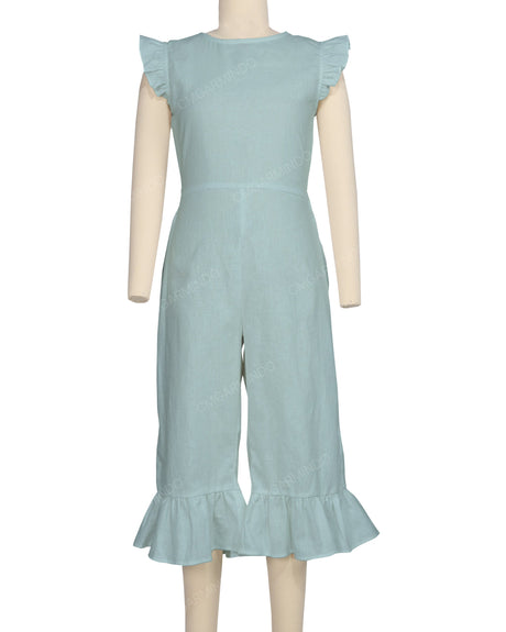 Ruffle Cap Sleeve Asymmetrical Jumpsuit