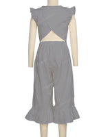 Ruffle Cap Sleeve Asymmetrical Jumpsuit