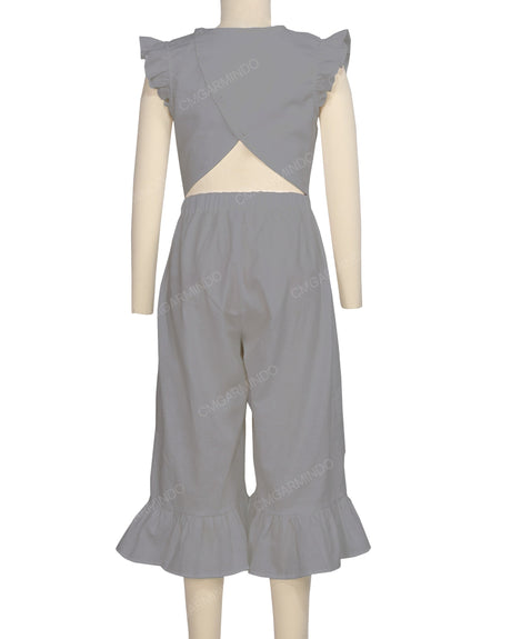 Ruffle Cap Sleeve Asymmetrical Jumpsuit
