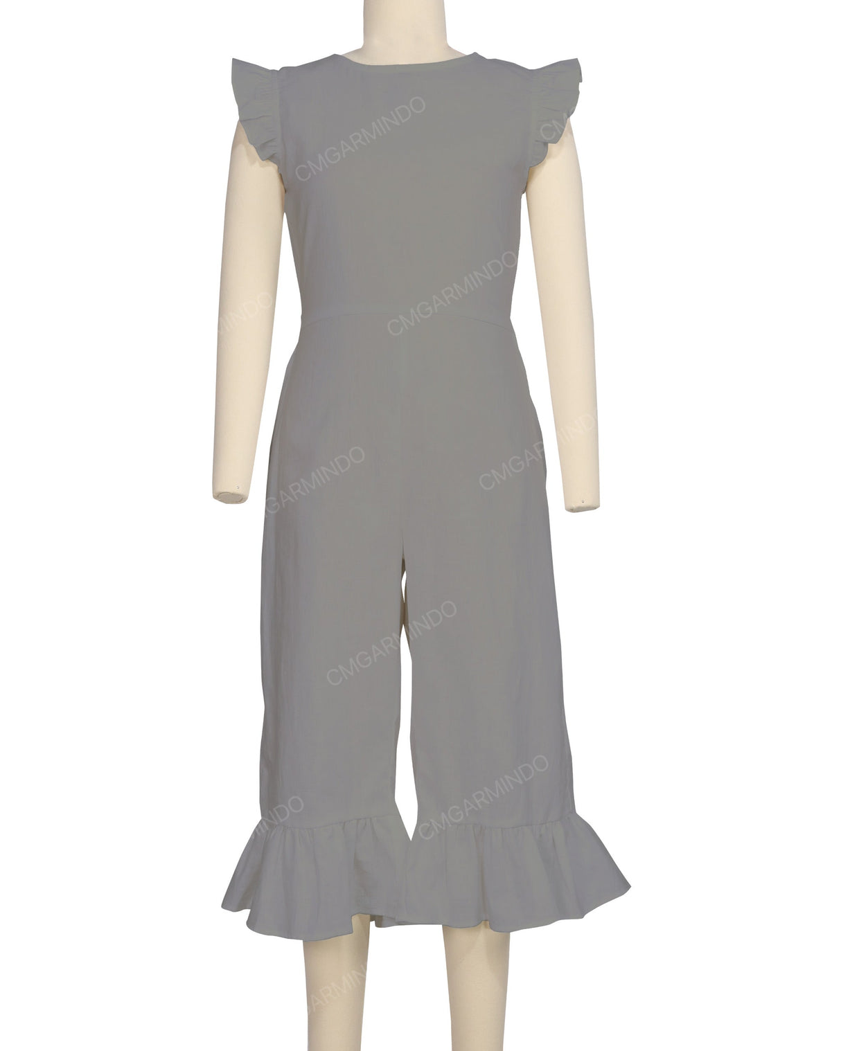 Ruffle Cap Sleeve Asymmetrical Jumpsuit