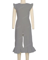 Ruffle Cap Sleeve Asymmetrical Jumpsuit