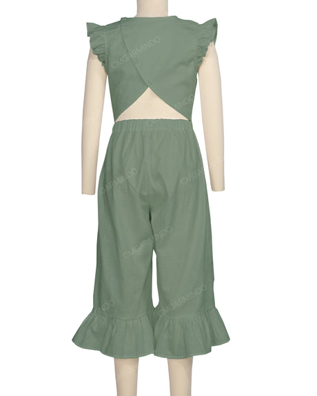 Ruffle Cap Sleeve Asymmetrical Jumpsuit