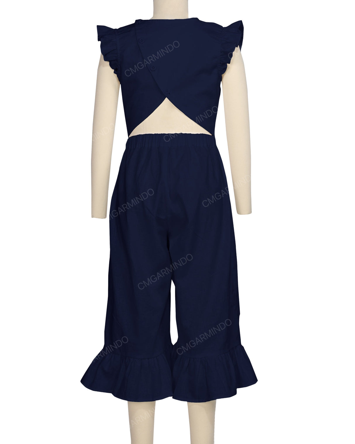 Ruffle Cap Sleeve Asymmetrical Jumpsuit