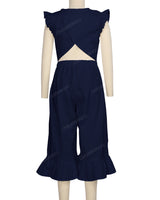 Ruffle Cap Sleeve Asymmetrical Jumpsuit