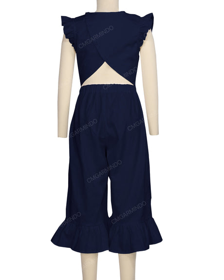 Ruffle Cap Sleeve Asymmetrical Jumpsuit
