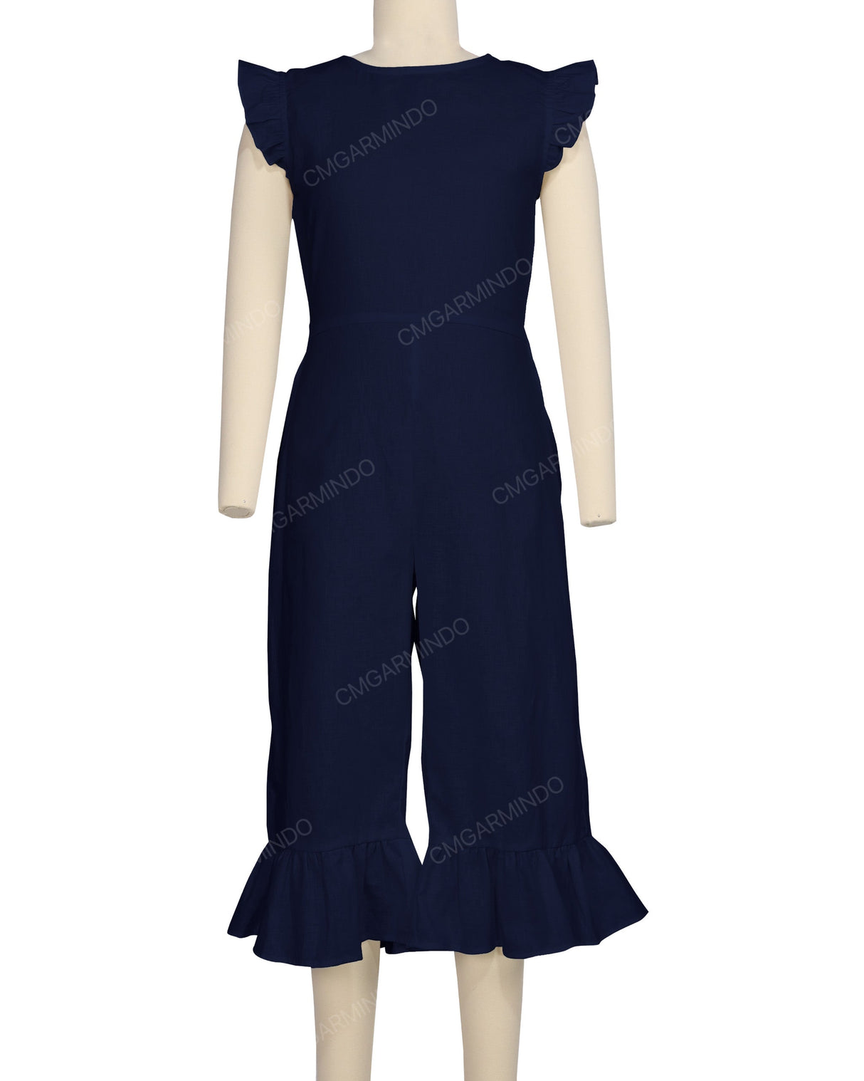 Ruffle Cap Sleeve Asymmetrical Jumpsuit