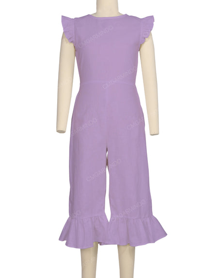 Ruffle Cap Sleeve Asymmetrical Jumpsuit