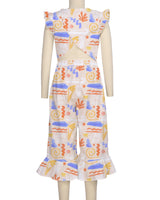 Ruffle Cap Sleeve Asymmetrical Jumpsuit