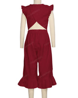 Ruffle Cap Sleeve Asymmetrical Jumpsuit