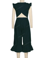 Ruffle Cap Sleeve Asymmetrical Jumpsuit