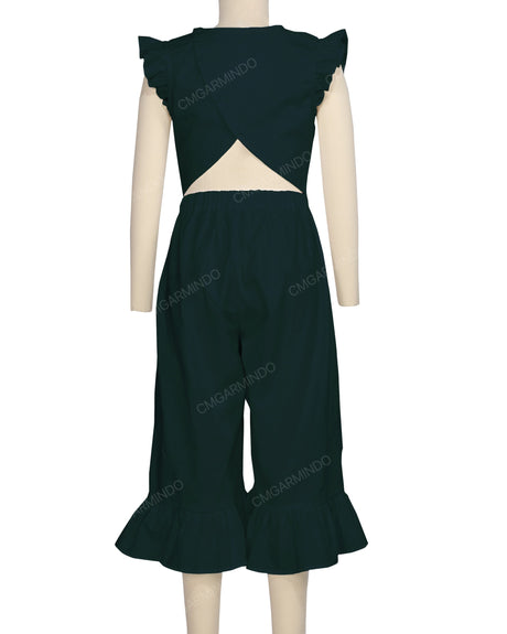 Ruffle Cap Sleeve Asymmetrical Jumpsuit
