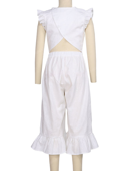 Ruffle Cap Sleeve Asymmetrical Jumpsuit