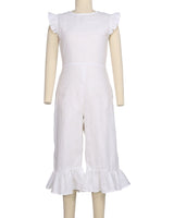 Ruffle Cap Sleeve Asymmetrical Jumpsuit