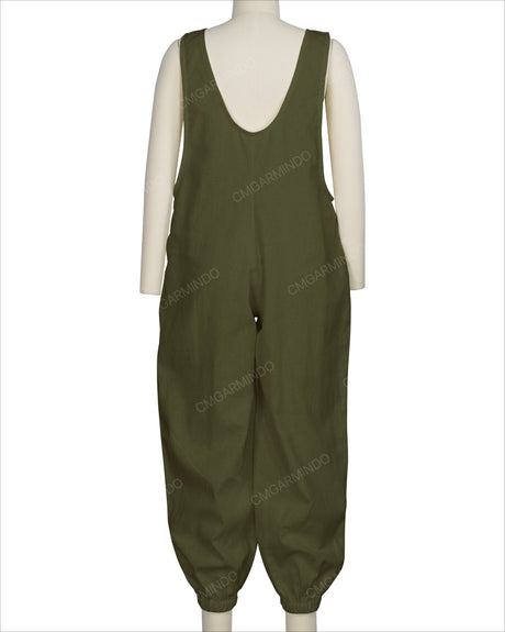 Elastic Hem Relax Overalls