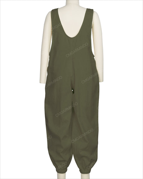 Elastic Hem Relax Overalls