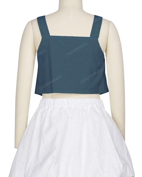 Ruffle Side Button Up Top