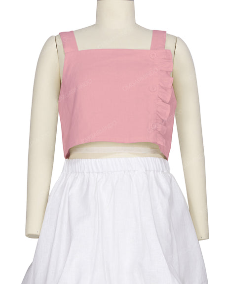 Ruffle Side Button Up Top