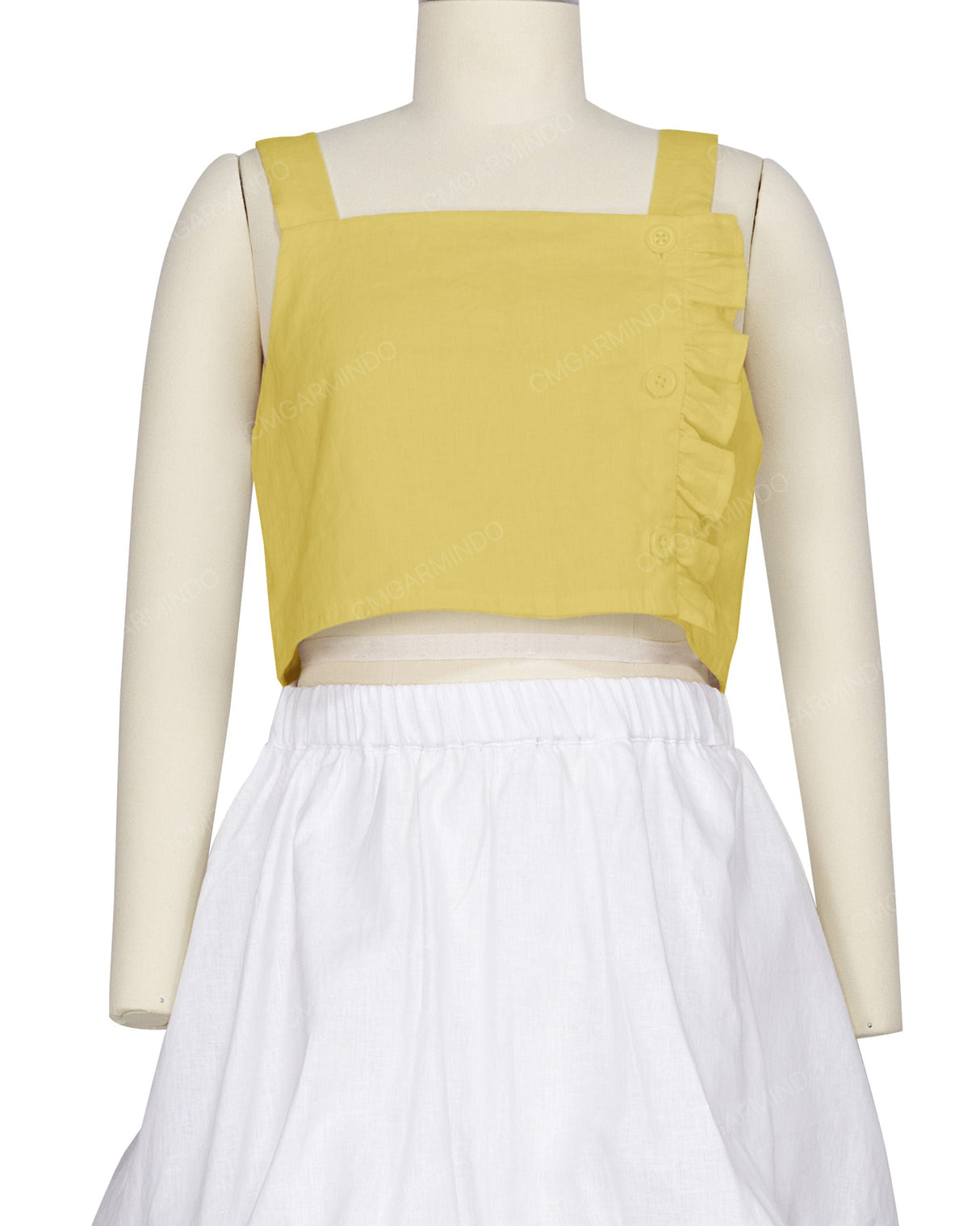 Ruffle Side Button Up Top