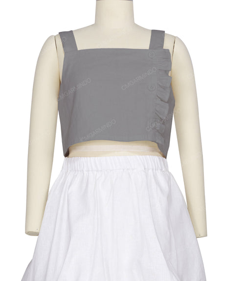 Ruffle Side Button Up Top