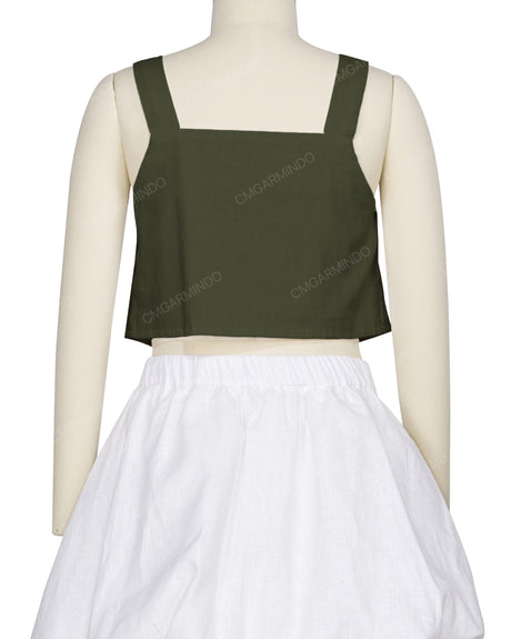 Ruffle Side Button Up Top