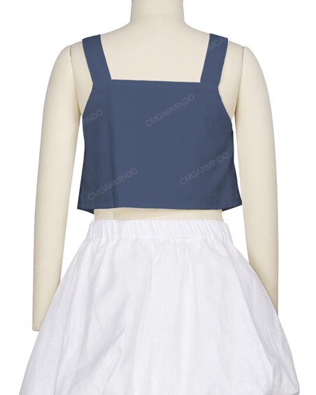 Ruffle Side Button Up Top