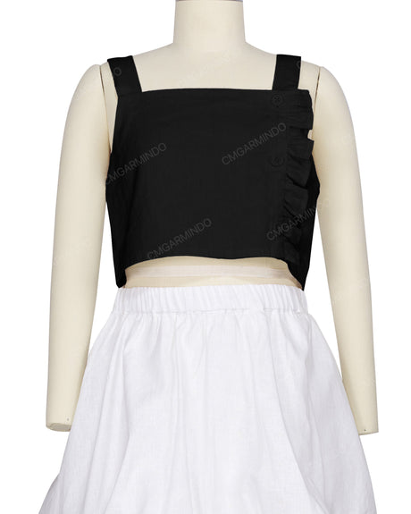 Ruffle Side Button Up Top