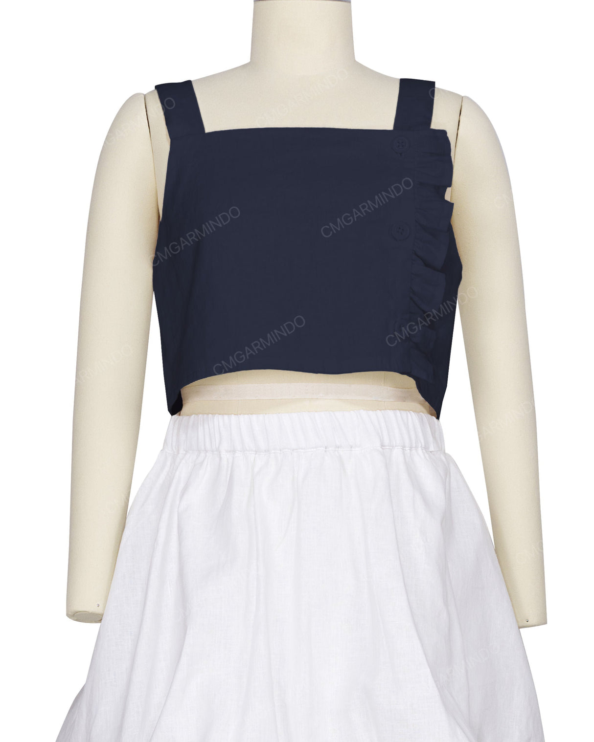 Ruffle Side Button Up Top