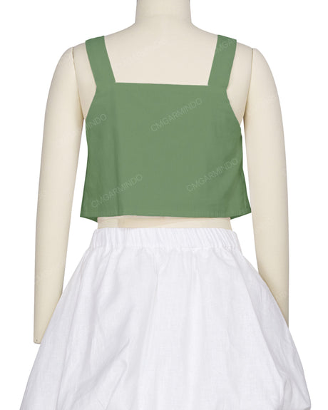 Ruffle Side Button Up Top