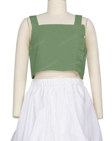 Ruffle Side Button Up Top
