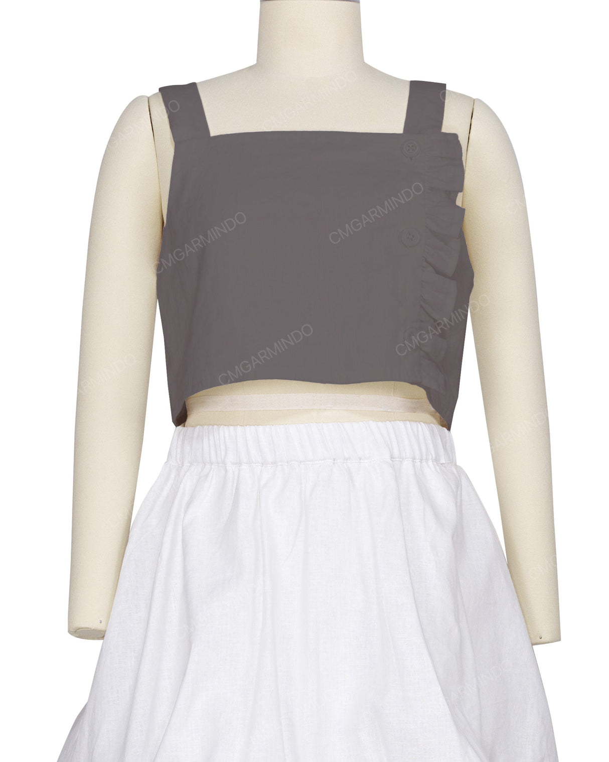 Ruffle Side Button Up Top
