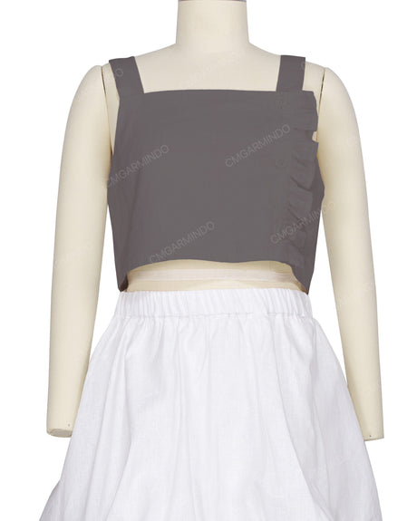 Ruffle Side Button Up Top