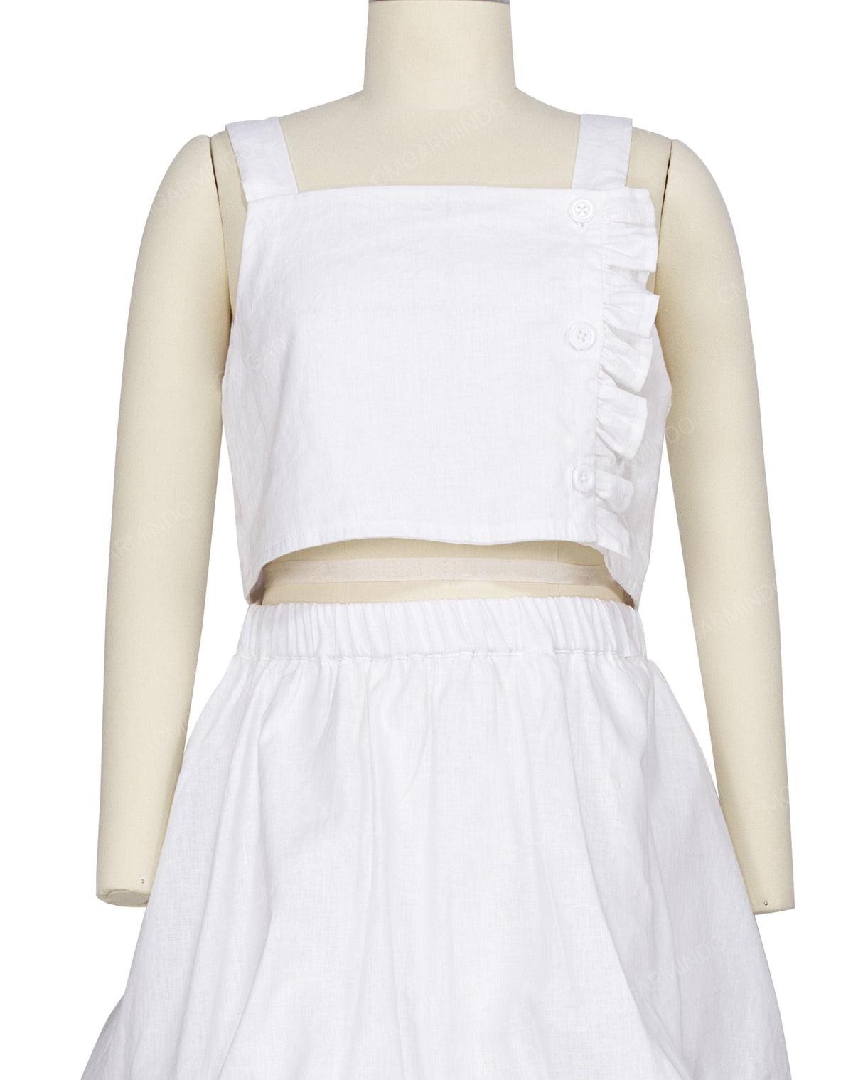 Ruffle Side Button Up Top
