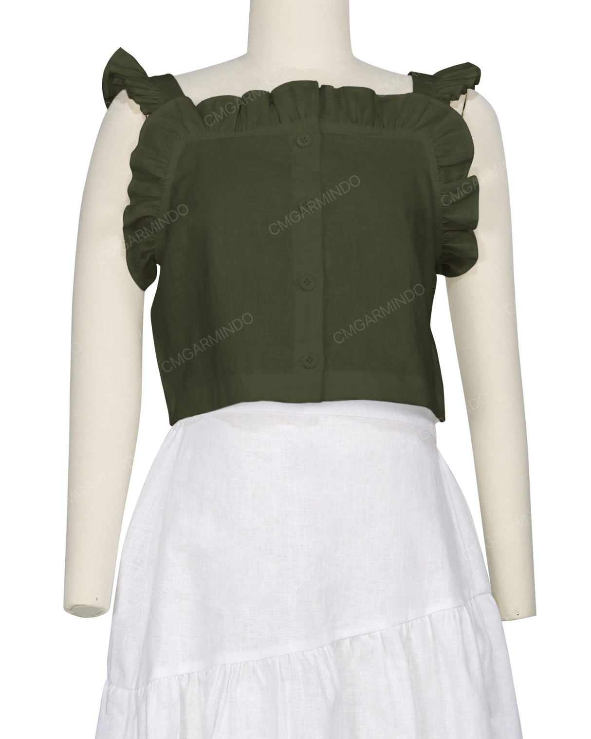 Ruffle Button Up Top