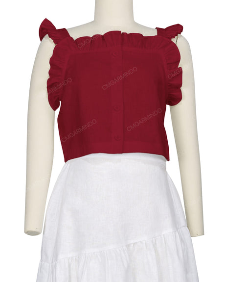 Ruffle Button Up Top