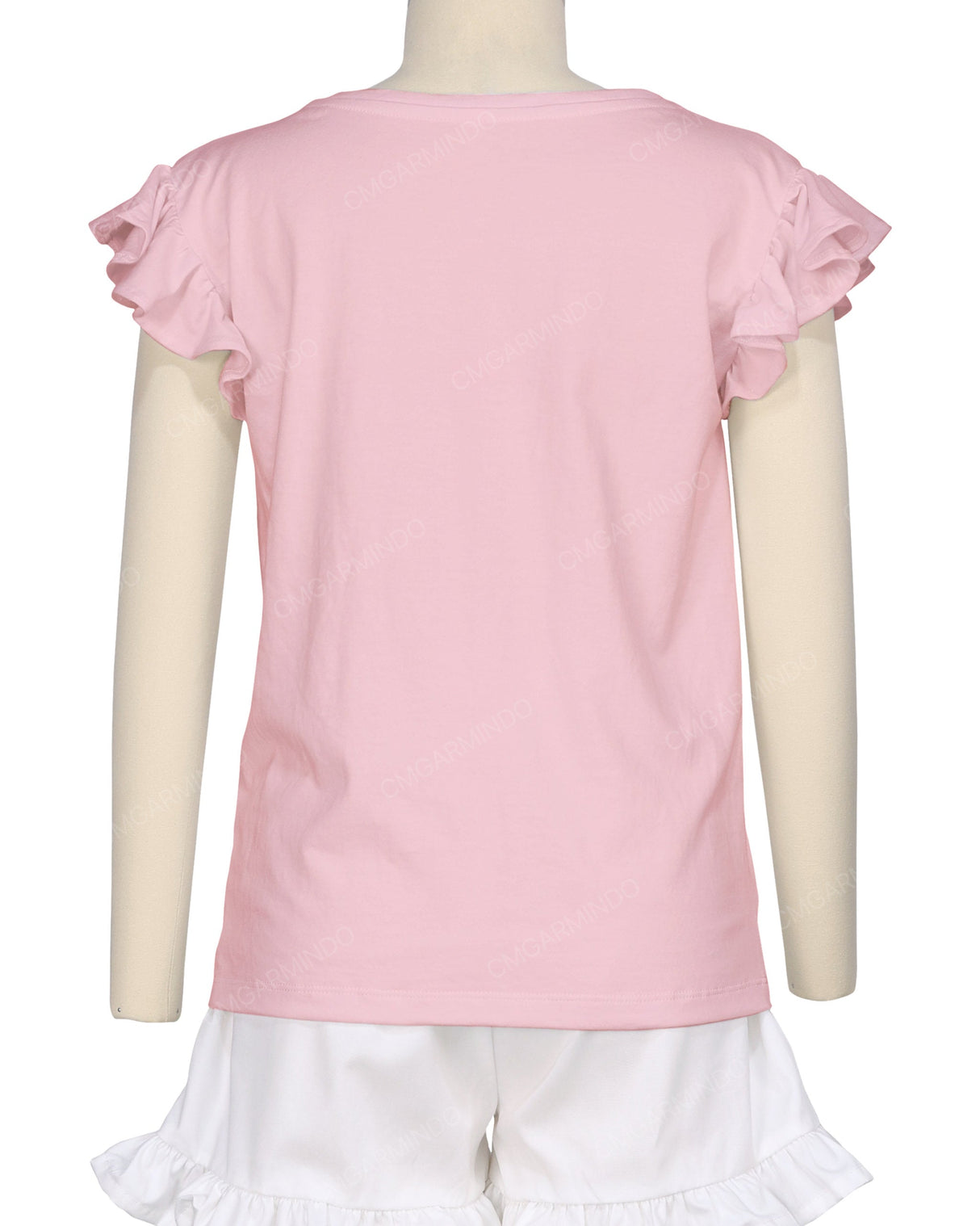 Frill Cap Sleeve Boat Neck T-shirt