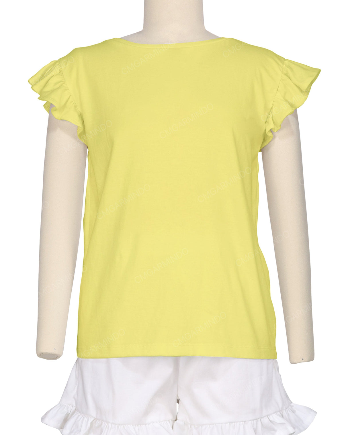 Frill Cap Sleeve Boat Neck T-shirt