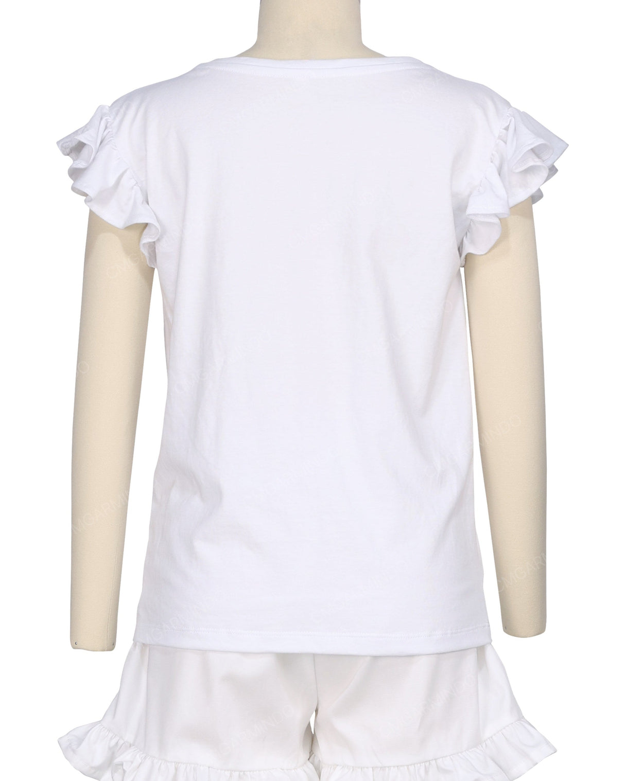 Frill Cap Sleeve Boat Neck T-shirt