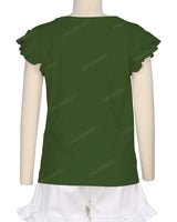 Frill Cap Sleeve Boat Neck T-shirt