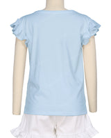 Frill Cap Sleeve Boat Neck T-shirt
