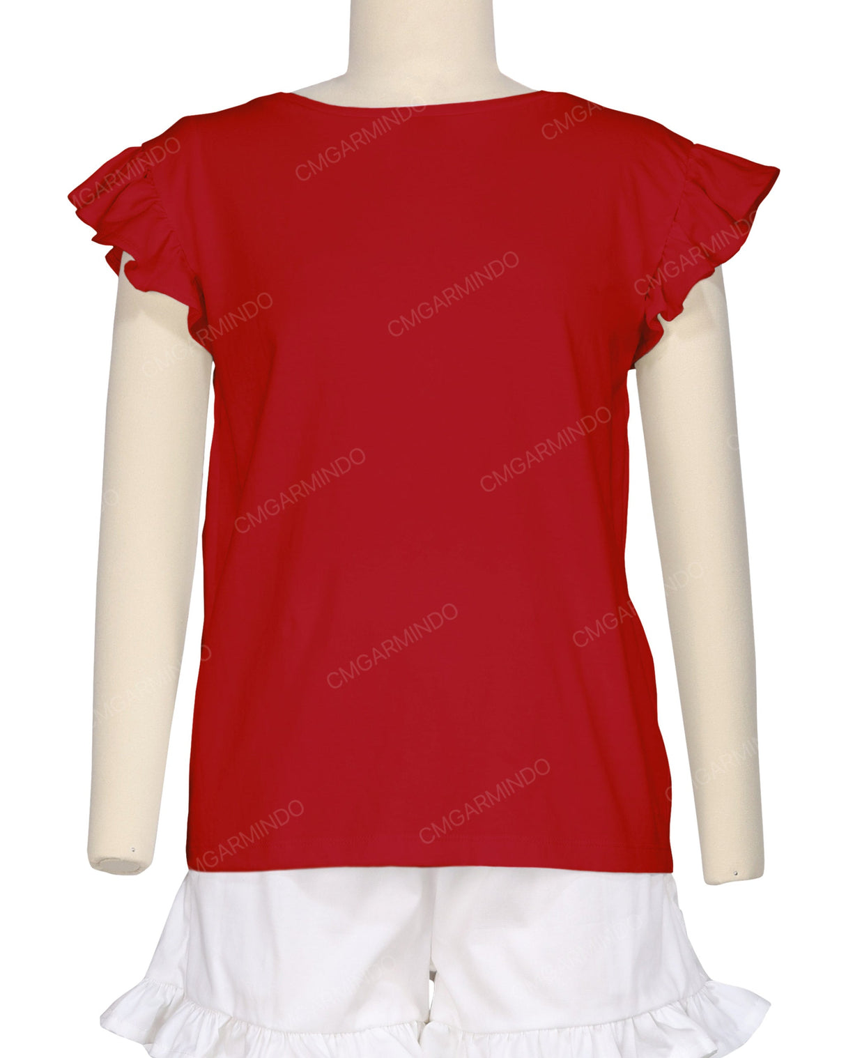 Frill Cap Sleeve Boat Neck T-shirt