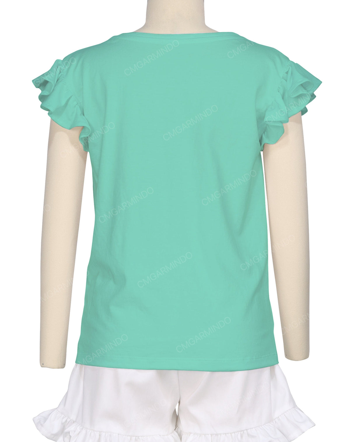 Frill Cap Sleeve Boat Neck T-shirt