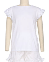 Frill Cap Sleeve Boat Neck T-shirt