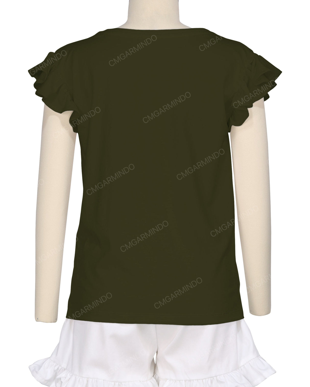 Frill Cap Sleeve Boat Neck T-shirt