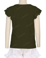 Frill Cap Sleeve Boat Neck T-shirt