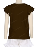 Frill Cap Sleeve Boat Neck T-shirt