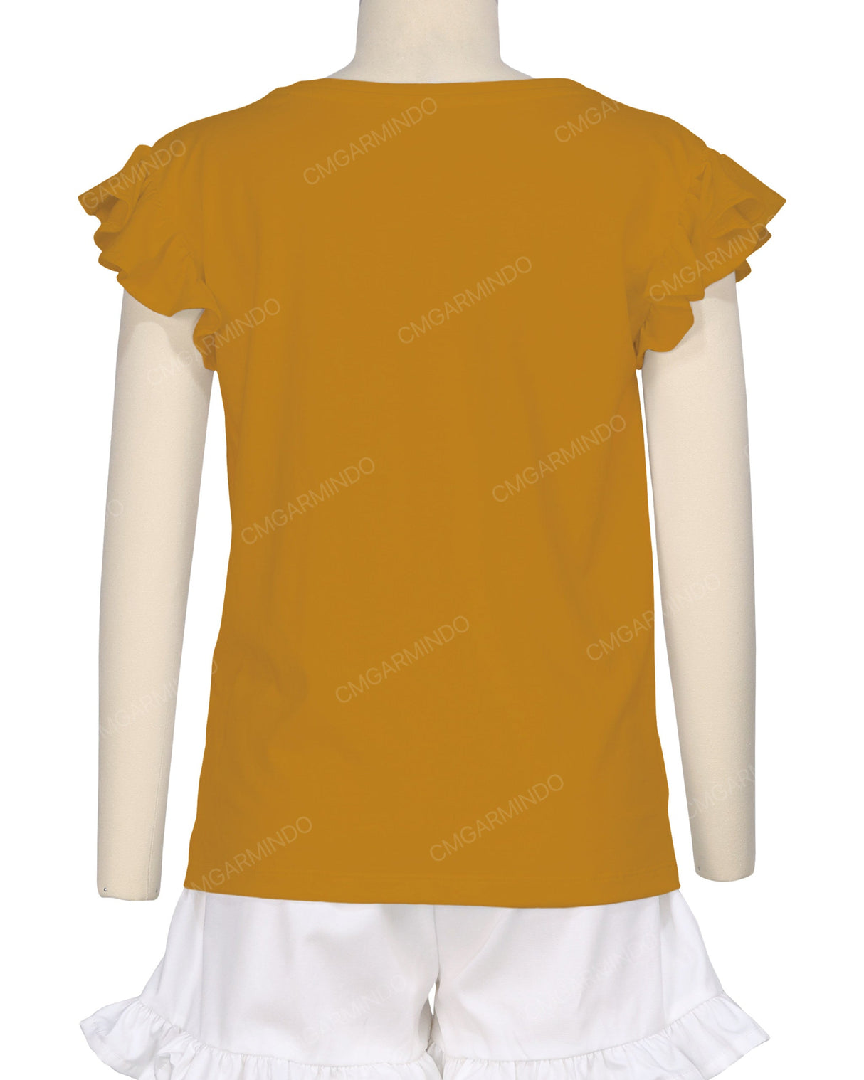 Frill Cap Sleeve Boat Neck T-shirt