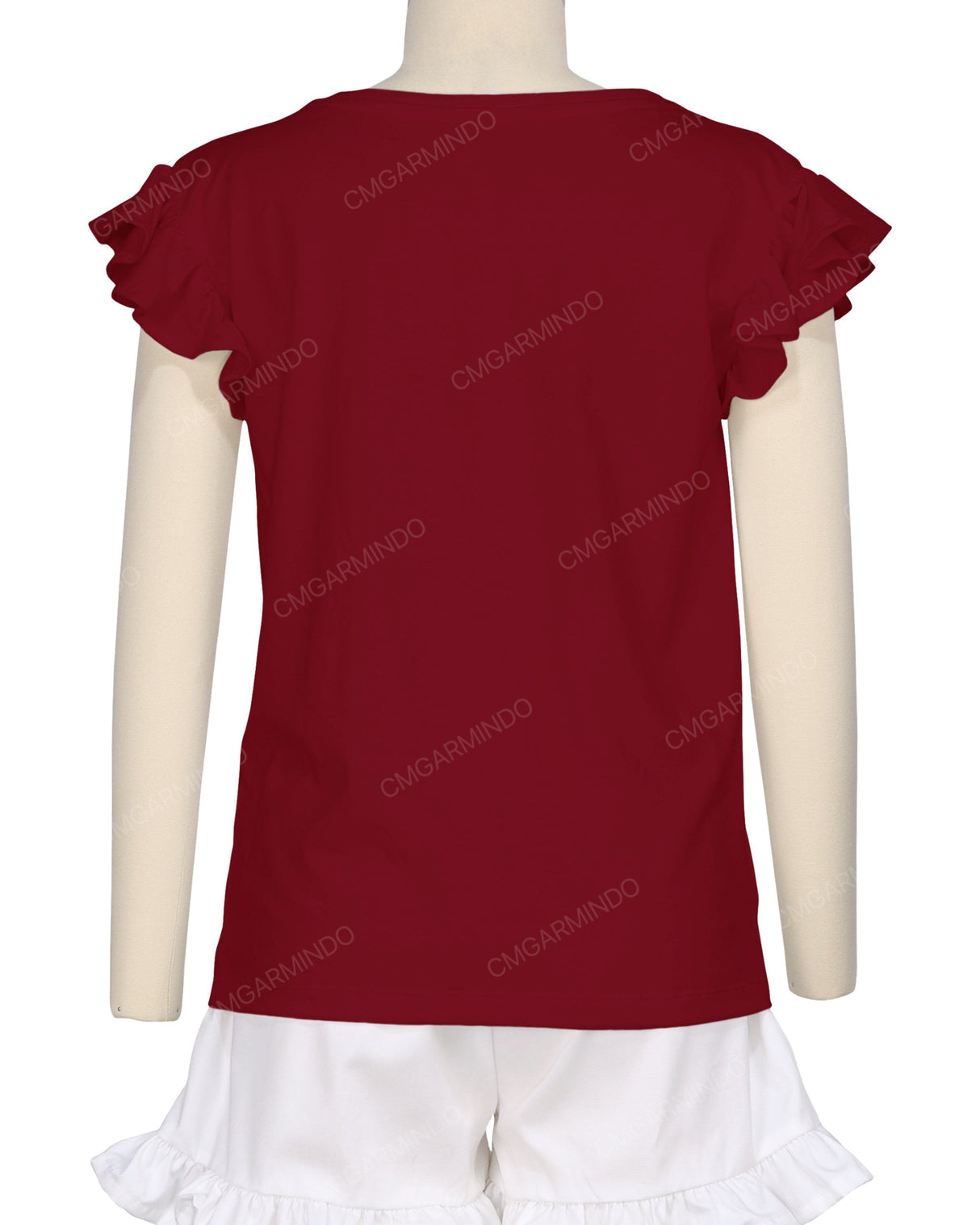 Frill Cap Sleeve Boat Neck T-shirt